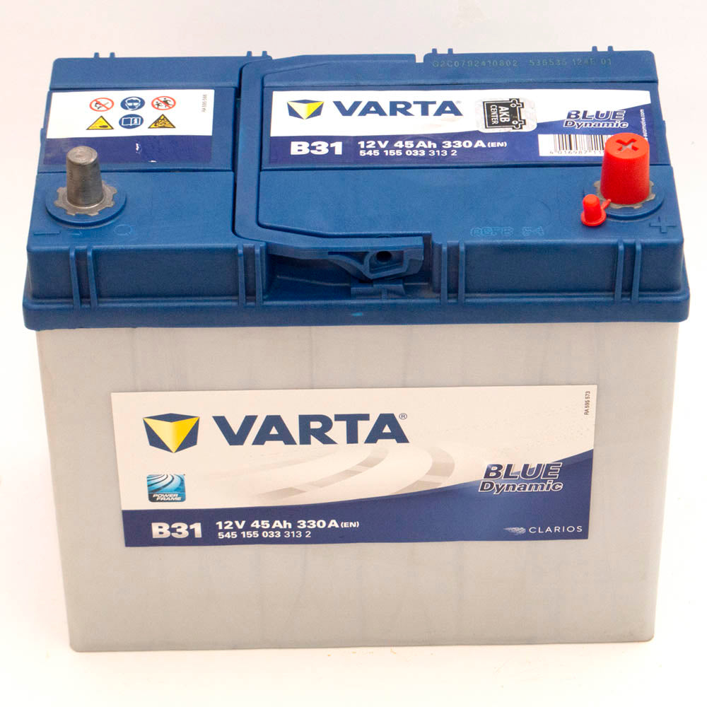 Автомобільний акумулятор Varta Blue Dynamic B31 6СТ-45Аh 330А плюс справа (-/+)<br></br>