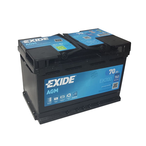 Автомобільний акумулятор Exide EK700 AGM 6СТ-70Аh 760А плюс справа (-/+)<br></br>